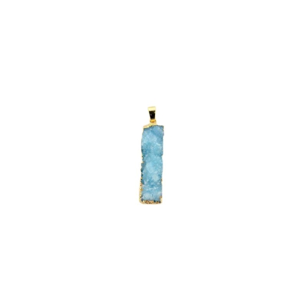 1pc Bleu Turquoise Cristal d'Or Glaçon Colonne de Barre de Druzy de Glace Quartz Agate de pierre Nat - Photo n°1