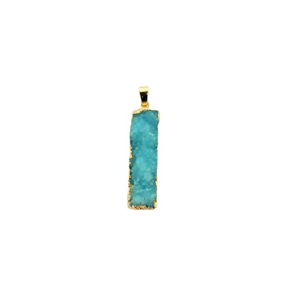 1pc Turquoise Cristal Vert Or Glaçon Colonne de Barre de Druzy de Glace Quartz Agate de pierre Natur - Photo n°1