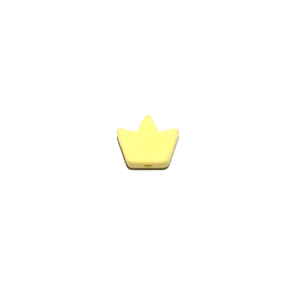 Perle couronne 14x17 mm en silicone jaune - Photo n°1