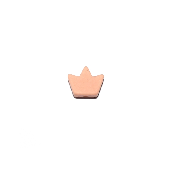 Perle couronne 14x17 mm en silicone beige - Photo n°1