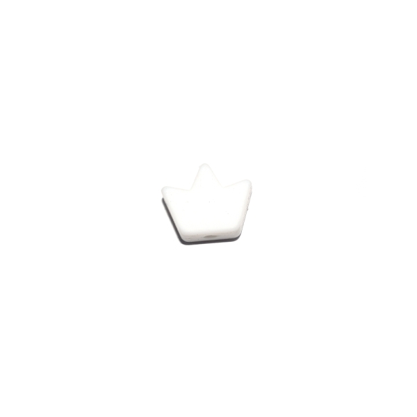 Perle couronne 14x17 mm en silicone blanc - Photo n°1