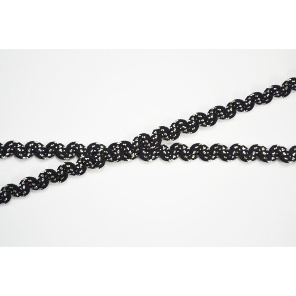 Serpentine élastique noir et argent 8mm - Photo n°1
