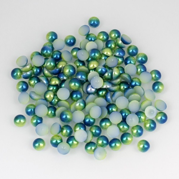 10g 1250 pièces Perle Licorne Bleu Vert Cabochon Flatback Rond En Plastique 3d Nail Art Décoration B - Photo n°1