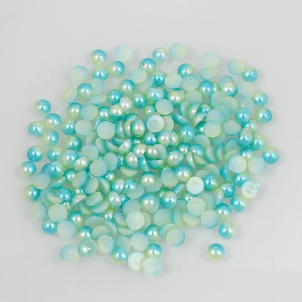 10g 1250 pièces Perle Licorne Turquoise Vert Cabochon Flatback Rond En Plastique 3d Nail Art Décorat - Photo n°1
