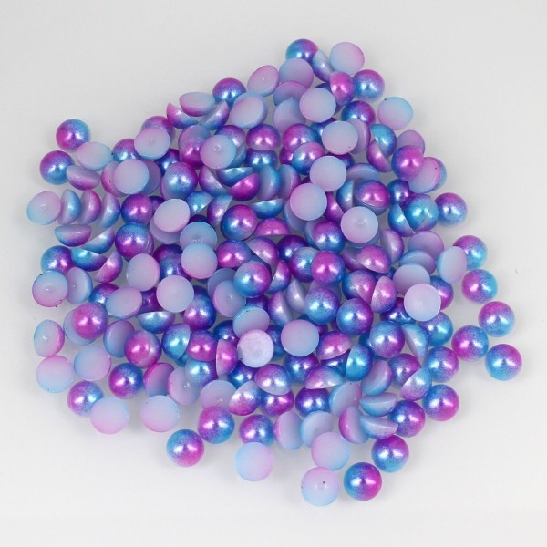 10g 1250 pièces Perle Licorne Bleu Violet Cabochon Flatback Rond En Plastique 3d Nail Art Décoration - Photo n°2