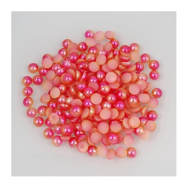 10g 1250 pièces Perle Licorne Rouge Rose Cabochon Flatback Rond En Plastique 3d Nail Art Décoration - Photo n°1