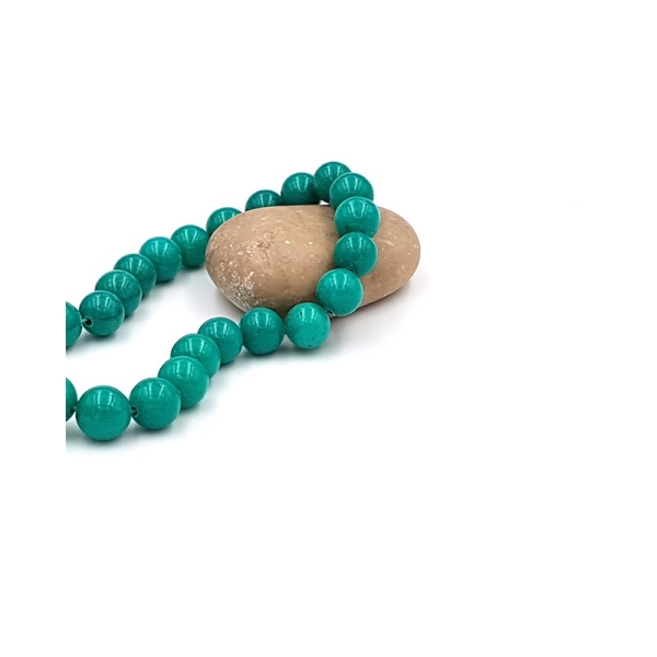 40 Perles De Jade Mashan 10mm Couleur Turquoise Foncé - Photo n°1
