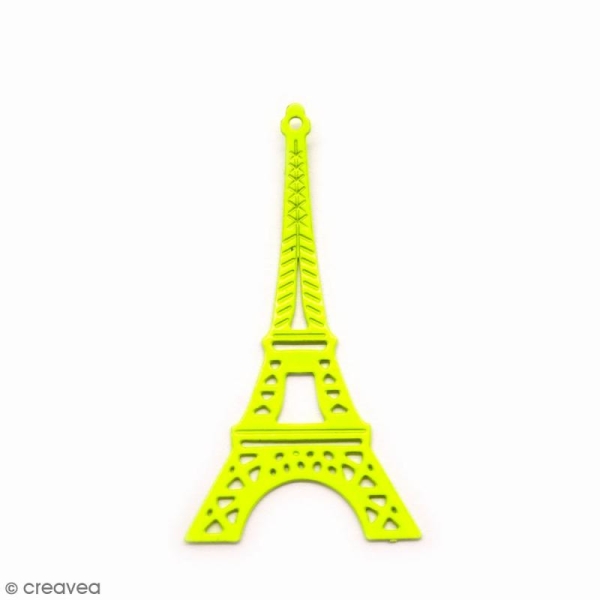 Estampe métal Tour Eiffel Jaune fluo - 38 mm - Photo n°1