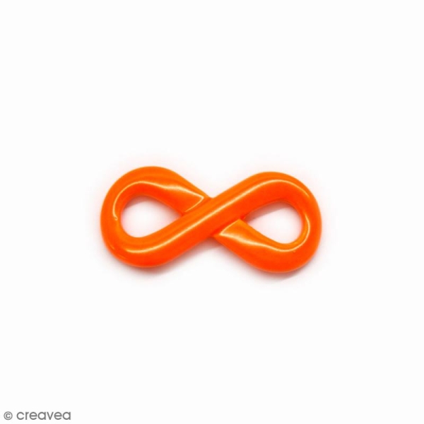 Intercalaire en métal infini orange fluo - 29 x 14 mm - Photo n°1
