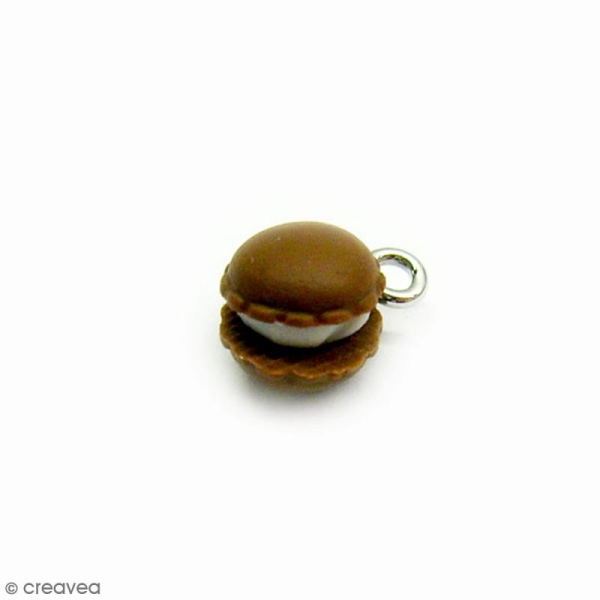 Mini breloque Macaron Marron - 8,5 mm - Photo n°1