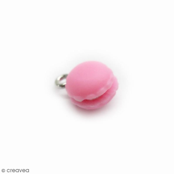 Mini breloque Macaron Rose clair - 8,5 mm - Photo n°1