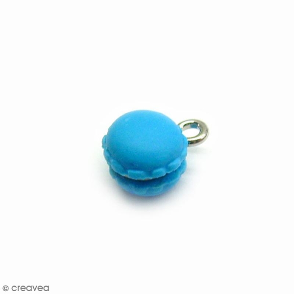 Mini breloque Macaron Bleu turquoise - 8,5 mm - Photo n°1