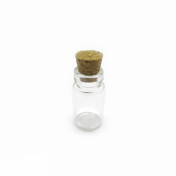 Mini flacon en verre avec bouchon liège - 18 x 10 mm - Photo n°1