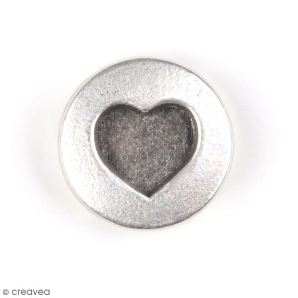 Perle coulissante Coeur pour ruban - 18 mm - Photo n°1
