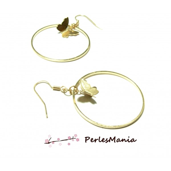 Boucle d'oreille Créoles avec Papillon Doré S1192413 - Photo n°1