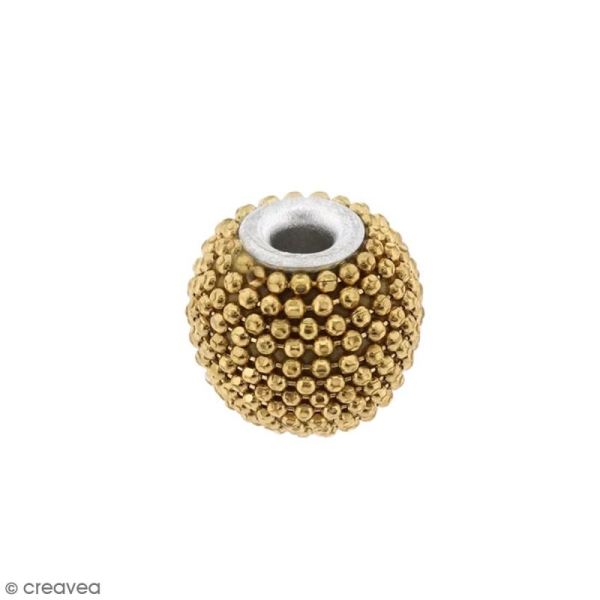 Perle indonésienne ronde - Doré - 15 mm - Photo n°1