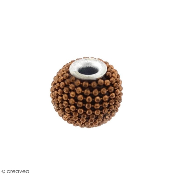 Perle indonésienne ronde - Marron - 15 mm - Photo n°1