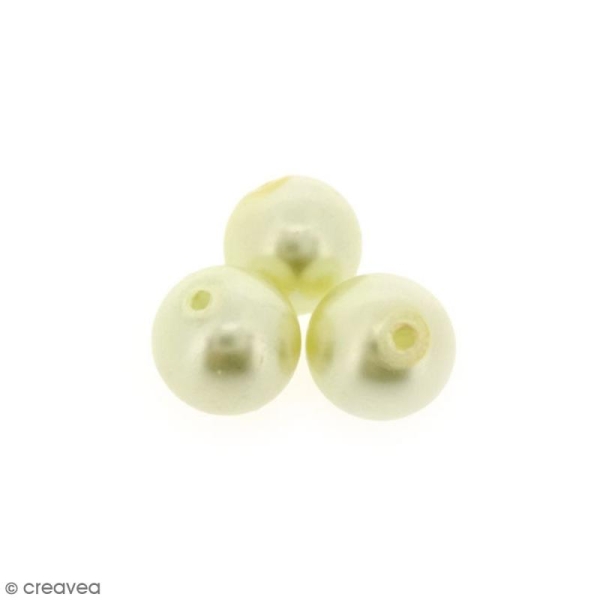 Perles en verre nacrées Blanc cassé - 10 mm - 10 pcs - Photo n°1