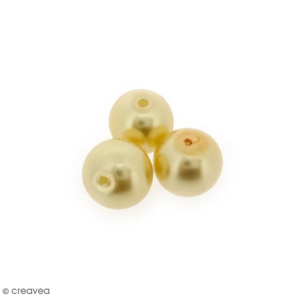 Perles en verre nacrées Doré clair - 10 mm - 10 pcs - Photo n°1