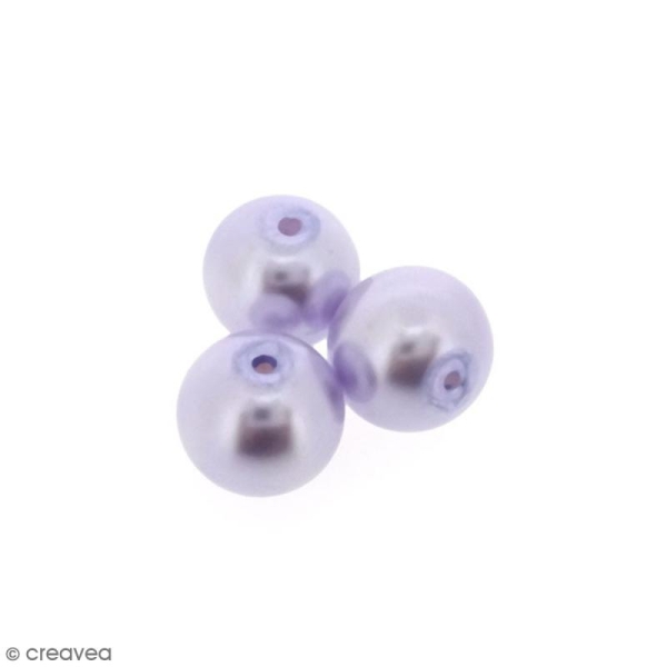 Perles en verre nacrées Violet mauve clair - 10 mm - 10 pcs - Photo n°1