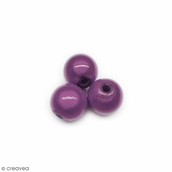 Perle magique - Violet prune - 10 mm - 10 pcs - Photo n°1