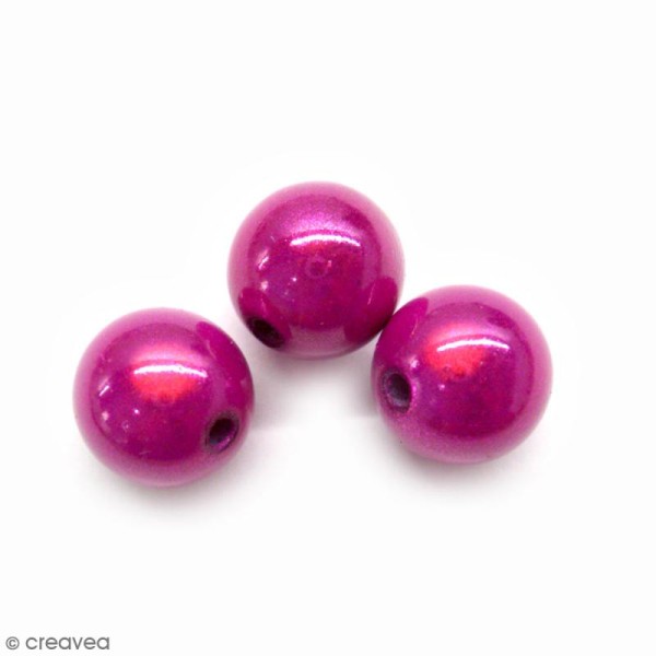 Perle magique - Rose vif - 12 mm - 5 pcs - Photo n°1