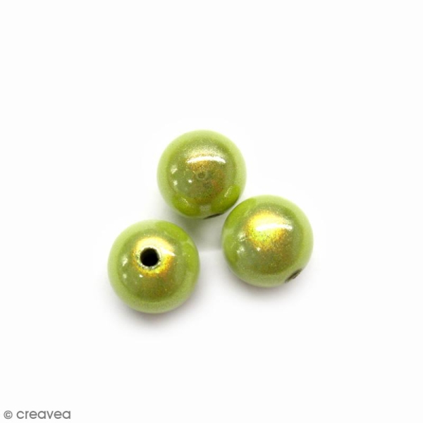 Perle magique - Vert anis - 10 mm - 10 pcs - Photo n°1