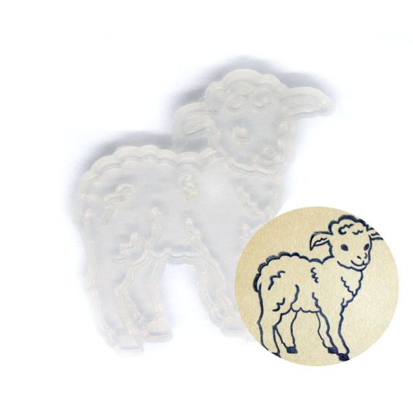 1pc Transparent Agneau Petit Mouton Animal de Silicone Cachet de la Fabrication de Savon Bougie Scra - Photo n°1