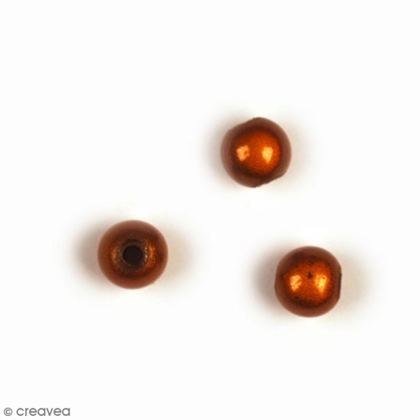 Perle magique - Marron cuivré - 6 mm - 10 pcs - Photo n°1