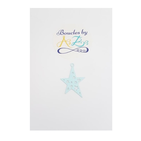 Estampe filigrane étoile bleu ciel 32*23mm - Photo n°1
