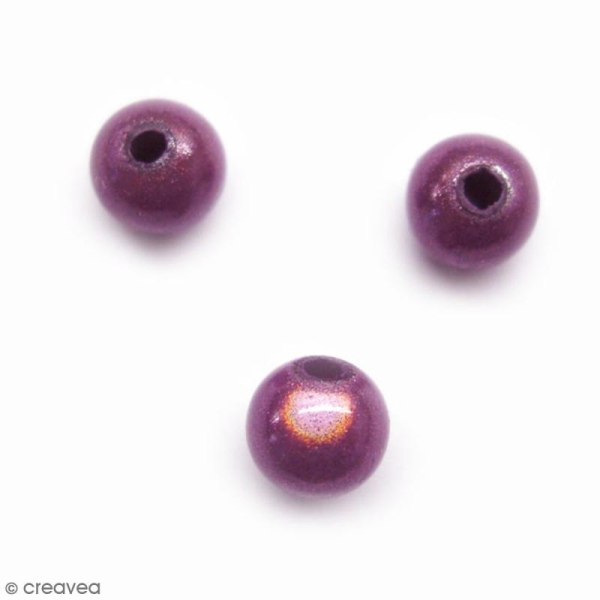 Perle magique - Rose prune - 6 mm - 10 pcs - Photo n°1