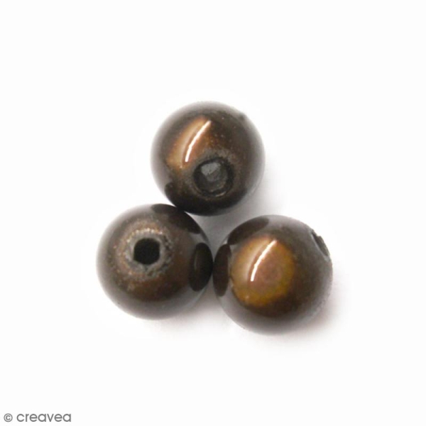 Perles magiques Marron chocolat - 8 mm - 10 pcs - Photo n°1