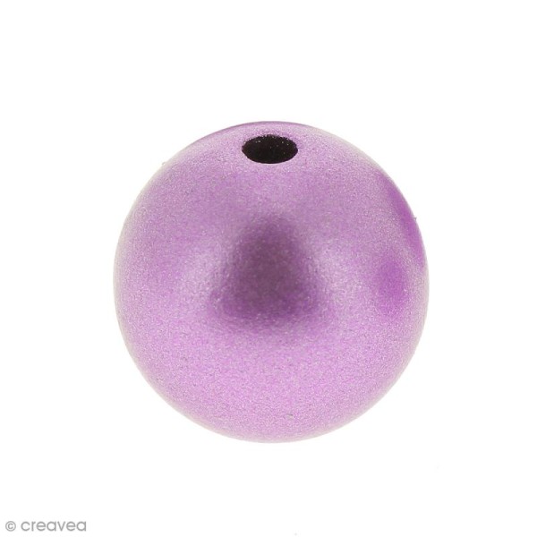 Perle nacrée - Violet mauve - 14 mm - 5 pcs - Photo n°1