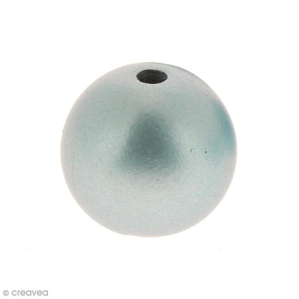 Perle nacrée - Bleu turquoise - 14 mm - 5 pcs - Photo n°1