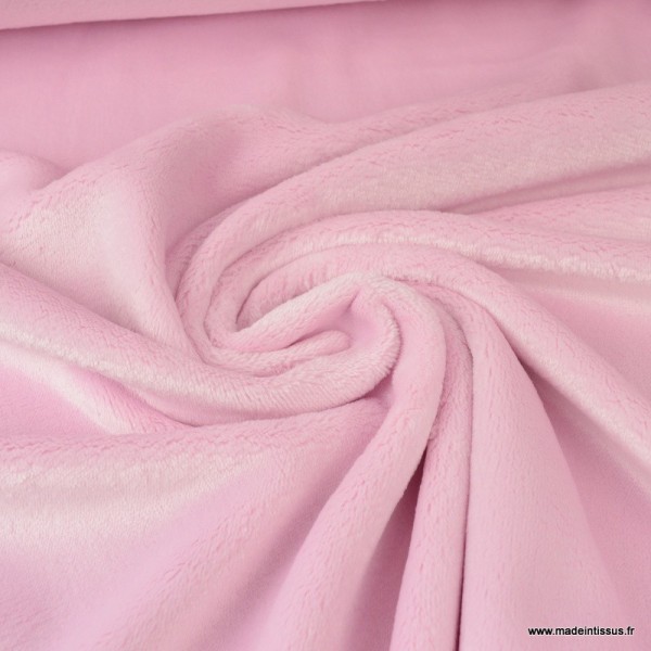 Tissu doudou ultra doux, lourd, rose - Photo n°1