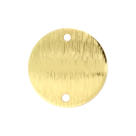 Breloque intercalaire ronde en métal brossé - Doré - 15 mm