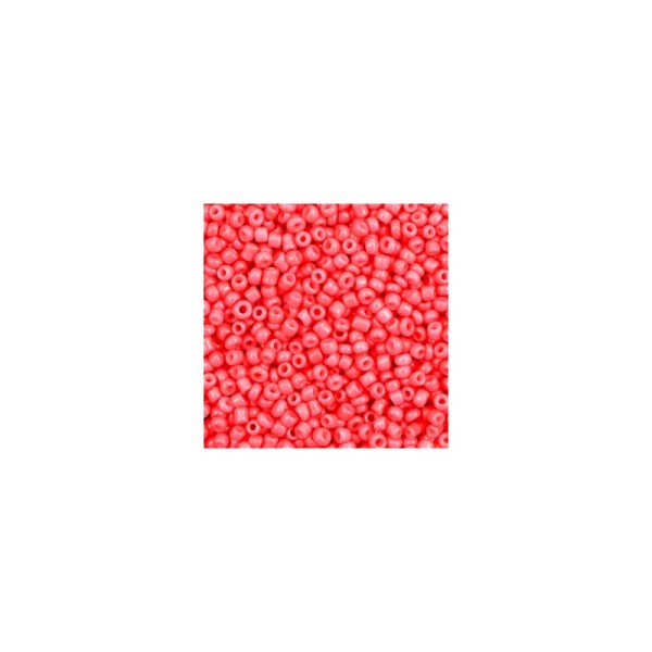 20 Grammes Perles de rocailles en verre 12/0 (2mm) rose corail chaud - Photo n°1