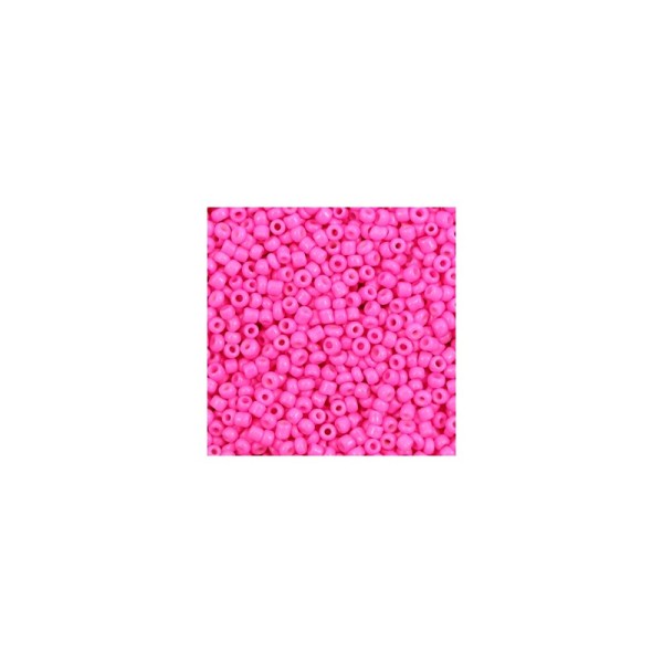 20 Grammes Perles de rocailles en verre 12/0 (2mm) rose vif - Photo n°1