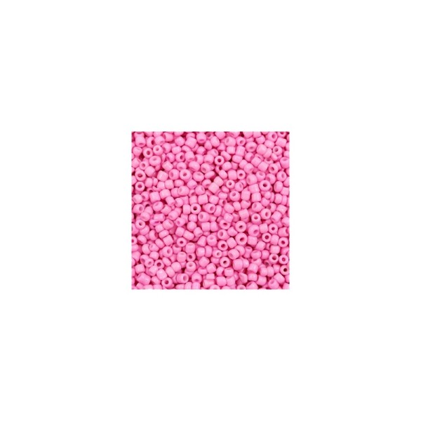 20 Grammes Perles de rocailles en verre 12/0 (2mm) rose pale - Photo n°1
