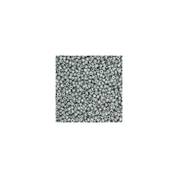 20 Grammes Perles de rocailles en verre 12/0 (2mm) gris - Photo n°1