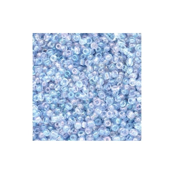 20 Grammes Perles de rocailles en verre 2mm bleu lavande transparent - Photo n°1