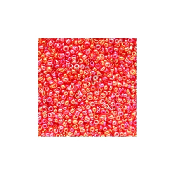 20 Grammes Perles de rocailles en verre 2mm rouge écarlate transparent - Photo n°1