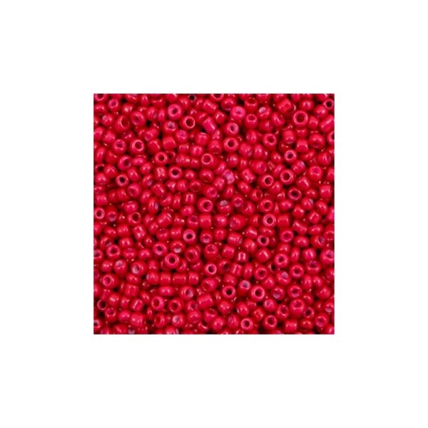 20 Grammes Perles de rocailles en verre 12/0 (2mm) rouge carmin - Photo n°1