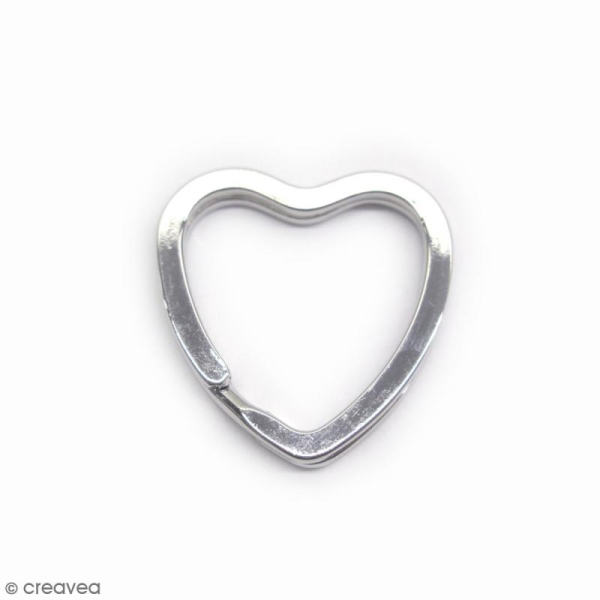 Porte clé anneau coeur - 3 x 2,7 cm - Photo n°1