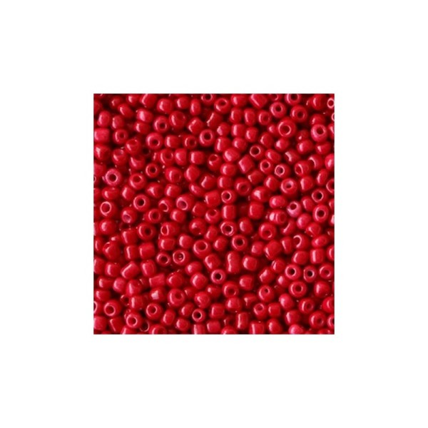 20 Grammes Perles de rocailles en verre 12/0 (2mm) Rouge chaud - Photo n°1