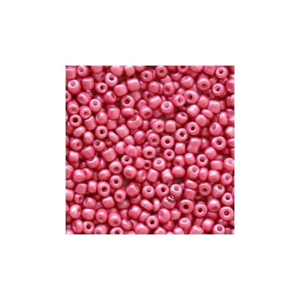 20 Grammes Perles de rocailles en verre 12/0 (2mm) Rose exotique - Photo n°1