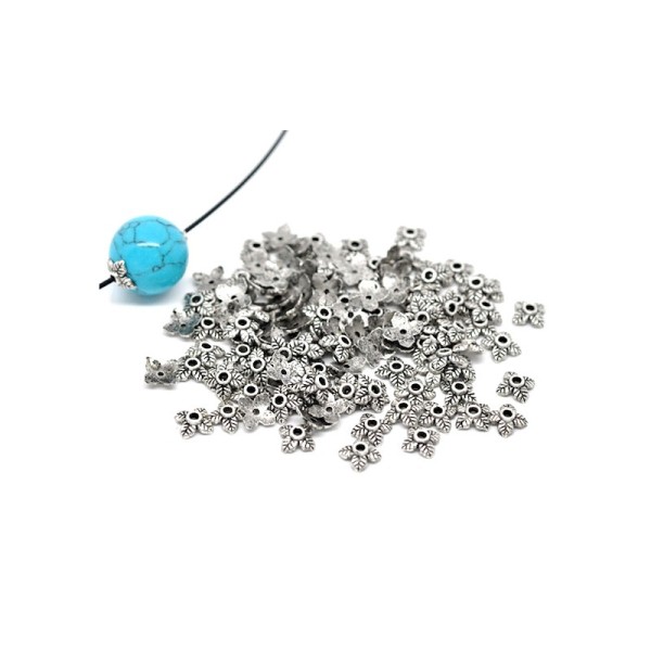 350 Calottes - Coupelles pour perles 6 mm - Forme 4 feuilles - Photo n°1