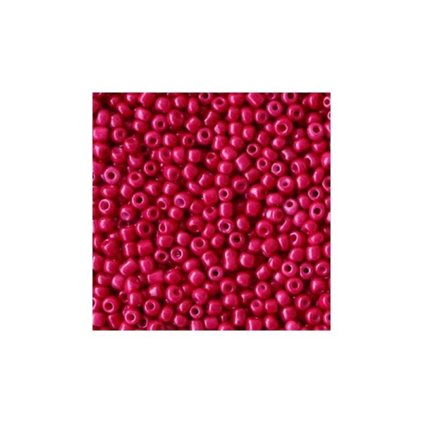 20 Grammes Perles de rocailles en verre 12/0 (2mm) rouge - Photo n°1