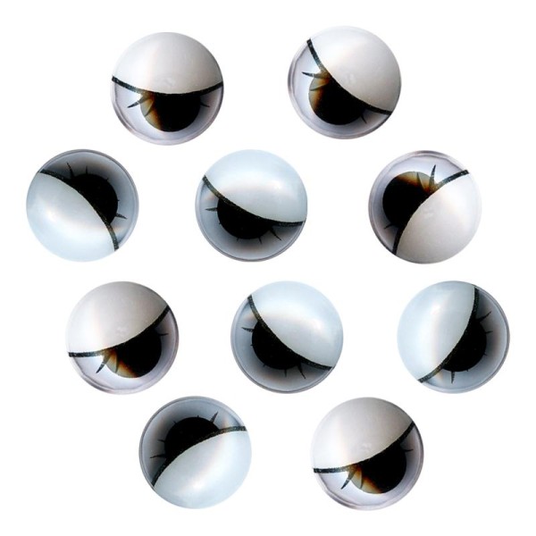 Yeux ronds avec pupilles mobiles et cils en plastique 1,2 cm x 10 - Photo n°1