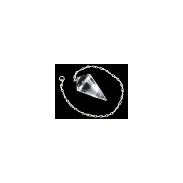 Pendule simple à facettes de radiesthésiste en Cristal de roche neuf - Photo n°1